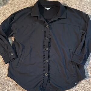 JoyLab Black Button-Up Sweater